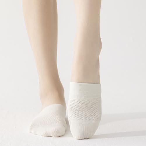YFUNNLE 8 Pairs Toe Topper Socks for Women,No Show Liner Half Mule Socks with Grip Non Slip2