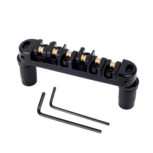Banworks Puente de rodillos de bloqueo Tune-O-Matic con selletas de rodillos, espaciado entre cuerdas de 51,5 mm para guitarras estilo Epiphone/Gibson LP Les Paul/SG/ES JT/GDQQ-02, color negro