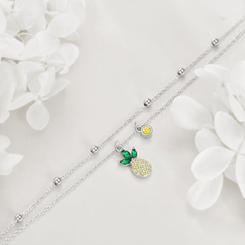 Image of VONALA Evil Eye Anklet 925 Sterling Silver Irish Celtic Knot /Witches Knot /Claddagh /Infinity Heart /Butterfly /Pineapple Chain Hotwife Anklet Foot Ankle Jewerly Gift for Women Mother Wife Sisters