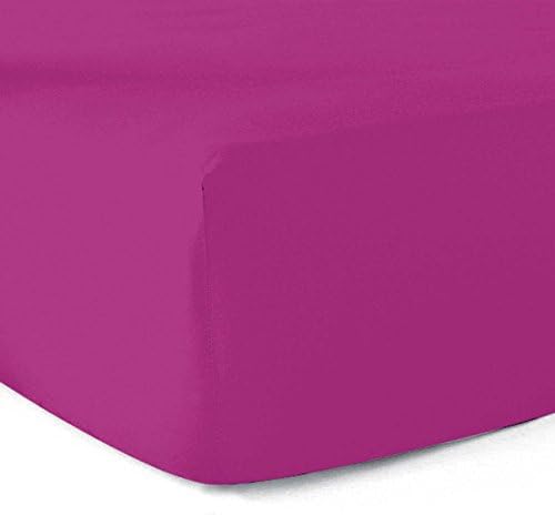 Drap Plat 100% Coton - 57 Fils/cm² - Couleur Fuchsia - Taille 240 X 300 Cm - Confort, Respirabilité Et Entretien Facile Pour Une Literie Douillette