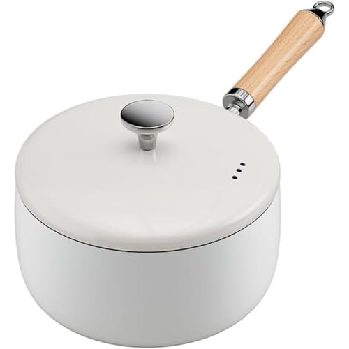 AKILERフライパン 蓋付き ノンスティック 中華鍋超軽量セラミックコーティング 調理器具 木製ハンドル 多層セラミック釉薬 ベビーフード用小型ミルクポット ホームモダンなスタイリング IH ガス対応 (18cm)