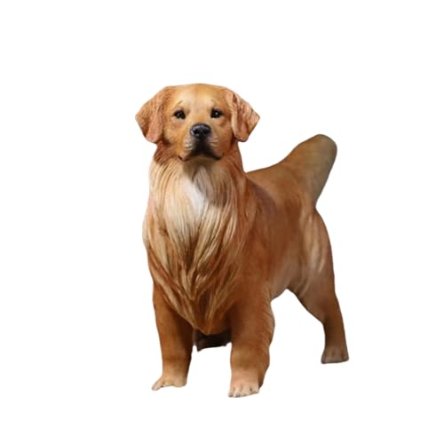 1/6 サイズ ゴールデン・レトリバー 可愛い 犬 動物 リアル フィギュア PVC プラモデル プレミアム 大人のおもちゃ 模型 22.5cm級 オリジナル スタチュー 塗装済 完成品 犬好き 誕生日 プレゼント 置物 (ゴールド)