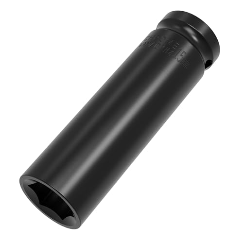 Image of 1 /2 inch Inch Drive by 15mm(19 /32 inch) Deep Impact Socket, Heat-Treated CR-V Steel 3 Inch Length, 6-Point Metric Sizes