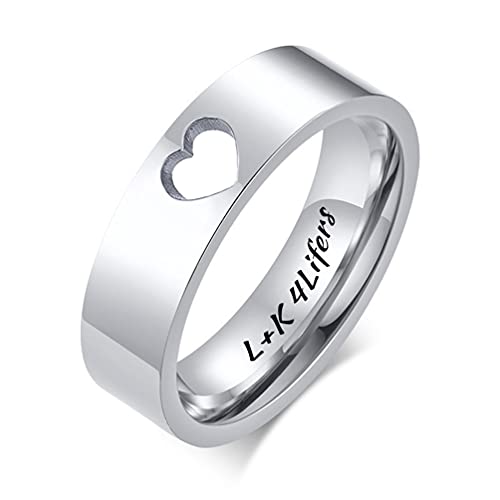 MZZJ Set of 3 Best Friend Ring Band Moon Sun Star Cloud Ring Big Sister Middle Sister Little Sister Ring Personalized Stainless Steel Heart Shape Cut Out Flat Stackable Knuckle Ring,Bridesmaid Gift4