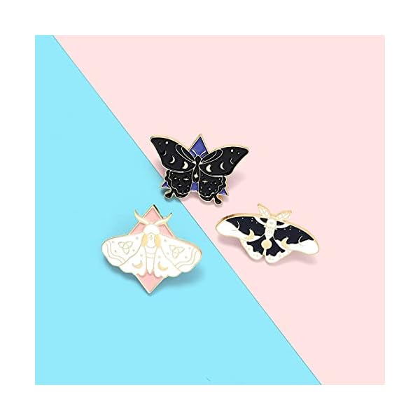 KOCNYDEY 18 Pieces Butterfly Enamel Pins Set Cool Horror Cute Enamel Lapel Pins Butterfly Brooches Pins Assorted Badges Pins Anime Pins Insect for Backpacks Steampunk Jewelry Hats Clothes for Women - Image 9