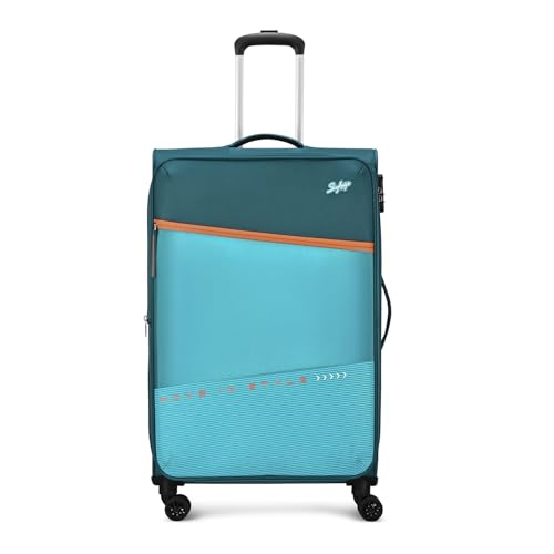 Image of Skybags Genesis Large Size Soft Luggage (79Cm) | Soft Luggage Trolley with 8 Wheels and 3 Digit Combination Lock | Teal | Unisex