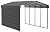 Arrow Carports Galvanized Steel Carport, with 1-Sided Enclosure, Compact Car Metal Carport Kit, 12' x 20' x 9', Charcoal