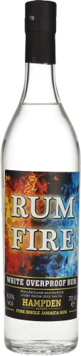 Hampden | Rum Fire | White Overproof Rum | 700 ml | 63% Vol. | Weißer Rum aus Jamaika | Im...