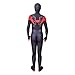 Spiderman Costume Into The Spider Verse Miles Morales Halloween Costumes Classic Cosplay Suit Adult Kids (Kids M, Black)