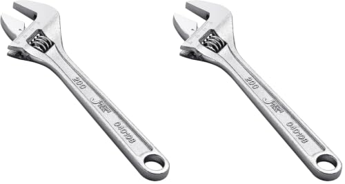 Image of Jetech 8-Inch Adjustable Wrench - Professional Spanner Cr-V Steel Shifter Spanner with Metric Scale Wide Caliber Opening, for Home, Garage, Workshop and DIY (Pack of 2)