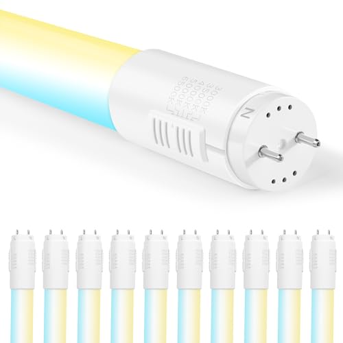 10 Pack T8 LED Bulbs 4 Foot 5CCTs 3000K-6500K 10/12/15/18/21W Type A+B