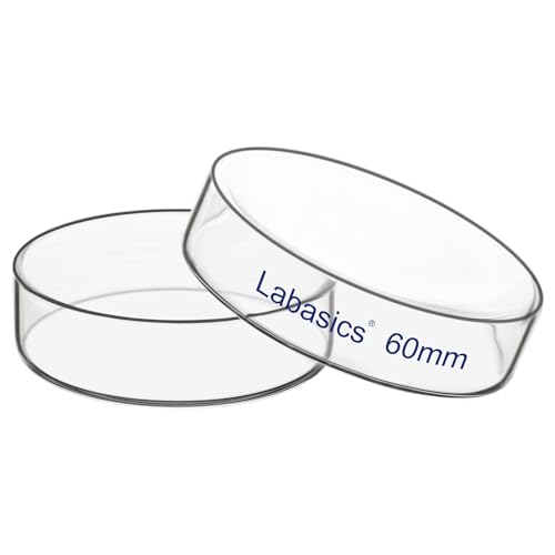 Labasics Petri Dish with Lid, High Borosilicate Glass, High Transparency for Laboratory Use, Ideal for Scientific Experiments, 60 mm Diameter, 1-Pack