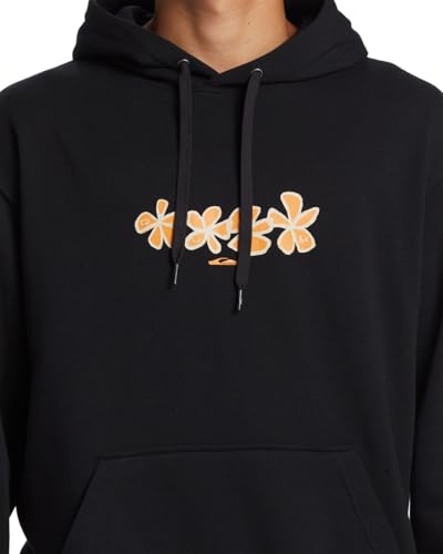 Sweat à capuche Quiksilver Graphic noir en coton premium