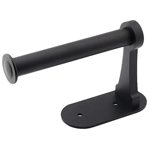 Toilet Roll Paper Holder,Self Adhesive Kitchen Roll Holder Wall Mounted Contractible Silver/Black Toilet Paper Holder Accessories Waterproof Rotate proof for Bathroom & Kitchen,Bedroom,Toilet (black) Cover