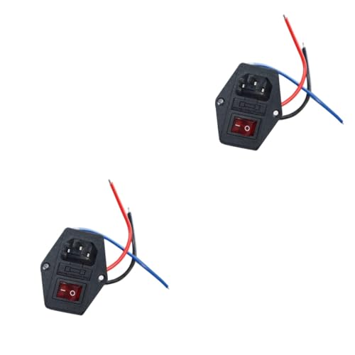 Healeved 2pcs Power Outlet Triple Rocker Switch Power Supply Fused Module for Printer Accessories