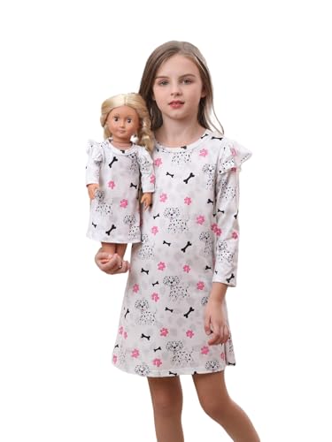Bow Dream Girl Dress Cute Cartoon and Matching American Girl Doll Clothes Accessories for Girls Dresses Dogs Bones