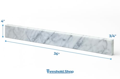 Image of Bathroom Vanity Sink Backsplash /Sidesplash (Carrara Marble, 4 inch x 36 inch)