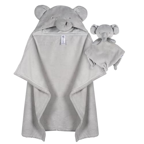 Image of Gerber Baby Unisex Hooded Wearable Blanket & Security Blanket Set, Animals + Geos Neutral, One Size