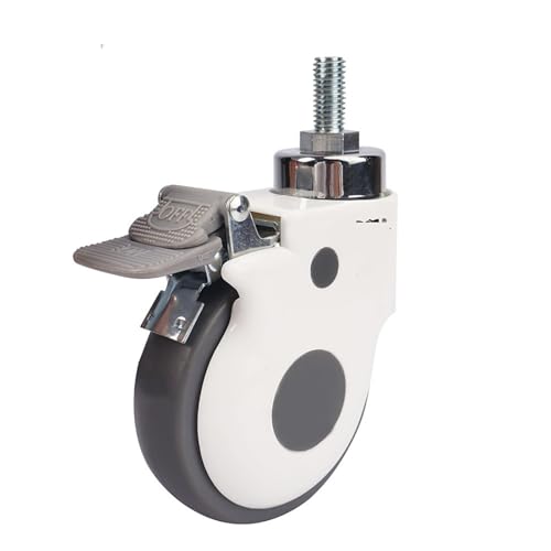 Roulette TPR M12 4" antibruit et anti-trace avec frein total