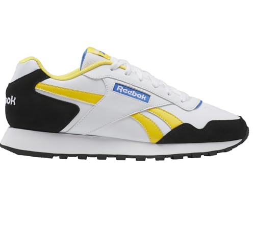 Reebok Unisex Glide Sneaker, White/Classic Yellow/Vector Red, 11.5 US Men