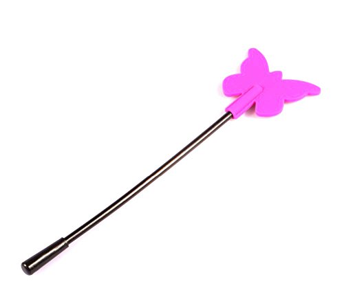 SMspade Silicone Riding Crop Horse Whip Spanking with Slapper Jump Bat (Pink Butterfly)