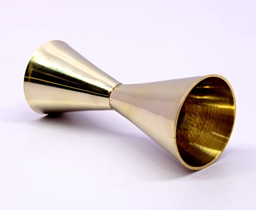 Image of eSplanade Brass Liquor Peg Measuring Glass Jigger Bar Tool - Double Sided - 30 and 60 ml (silver(Double Sided))