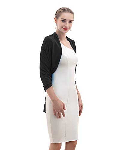 Olyrjie Chiffon Shawl Womens Wrap For Evening Dress Wedding Scarf Fashion Pashmina Black thumb #4