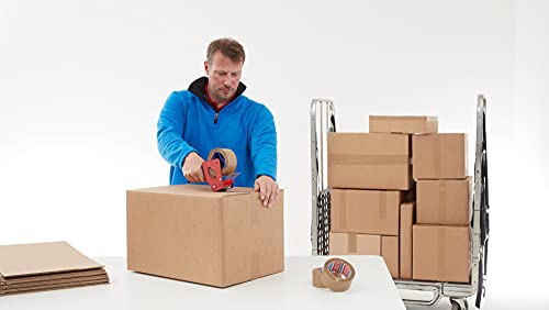 tesa Pack 4124 Premium PVC, Pack of 6, PVC Film Parcel Tape, Shipping Tape for Medium to Heavy Parcels, Quiet Unrolling - Image 2