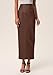 PRETTYGARDEN Long Skirts for Women 2026 Fall Fashion Clothing Faux Leather High Waist Dressy Casual Slit Pencil Maxi Skirt (Brown,Small)