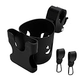 VOSSOT Getränkehalter Kinderwagen Becherhalter mit 2 Kinderwagenhaken Zubehör 360 Grad Drehbarer Kinderwagenbecherhalter Stroller Cup Holder Flaschenhalter für Rollstuhl Trolleys Fahrrad Kaffeebecher