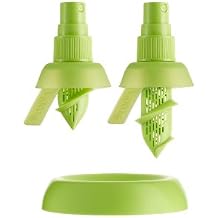 Lekue Citrus Spray Set of 2 - Season Dishes, Flavour Drinks & Cocktails - Ideal for Salads, Fish, Rice & More - Easy-to-Use Screw Design, Platinum Silicone & ABS Plastic - Kitchen Tools Essentials