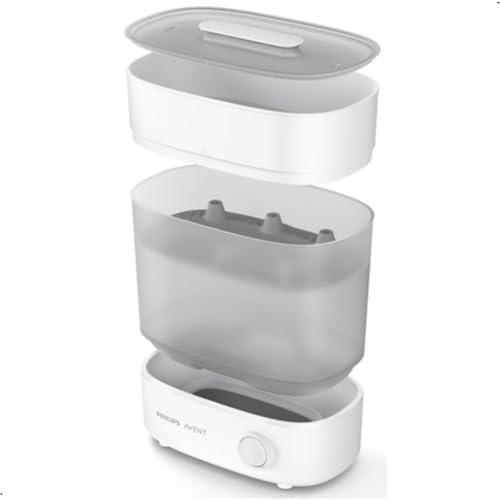 Esterilizador Elétrico de Mamadeiras Philips Avent - 127V | Remove 99,9% das bactérias, sem produtos químicos