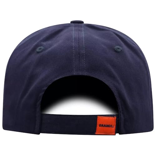 Gorra deportiva ajustable azul y naranja con logo bordado miniatura 2