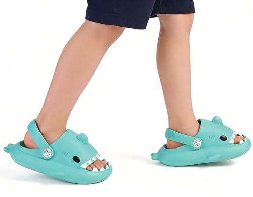 Image of KVbabby Kids Shark Slides Boys Girls Cloud Sandals | Cloud Sandals,Open Toe,Beach Pool Water Shoes,Slip-on,Lightweight,Non-Slip,Soft,Flexible,EVA Slippers