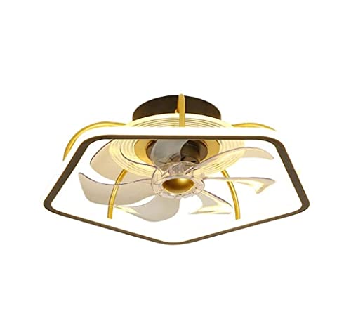 Ventilador de techo moderno con luz LED regulable de diseño elegante para interior