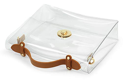 Clear Bag with Turn Lock Closure Women's Cross Body Handbags Stadium Approved3