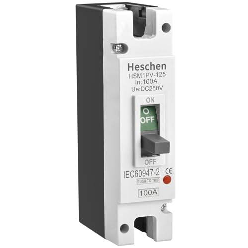 Heschen DC Molded Case Circuit Breaker MCCB, 1 Poles, DC 250V, Photovoltaic Circuit Breaker