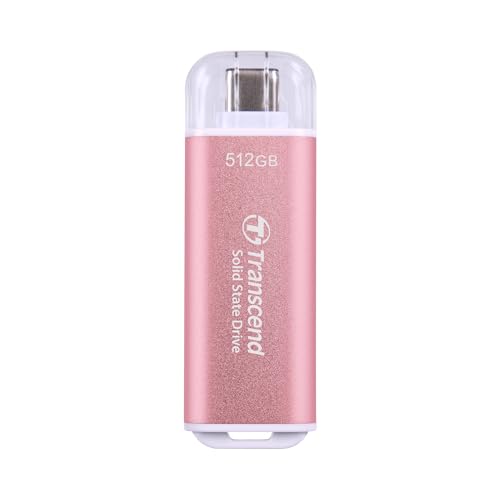 Image of Transcend 512GB ESD300 Portable SSD 1050MB /s Type C, Pink, Thumb Drive