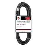 EP 12/3 12 FT Indoor Outdoor Black Extension Cord Waterproof, 12 Gauge 3 Prong Power Cord Flexible Resistant Appliance Extension Cable Electric Cable Outside, 15A 1875W 12AWG SJTW, ETL Listed