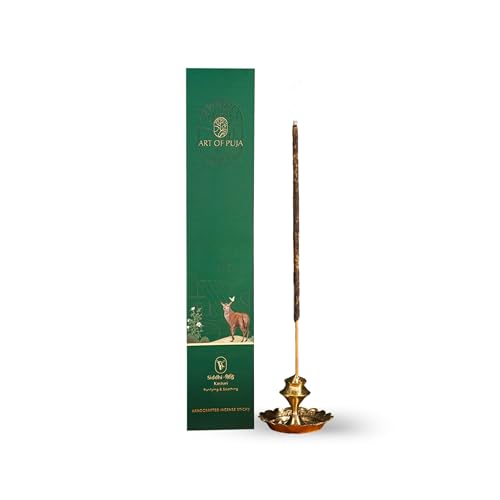 Image of Kasturi (Musk) Handcrafted Incense- 30 Agarbatti Stick | 1 Hr Burning Time, 2+ Hr Retention| Rich Aroma, Low Smoke | Free Agarbatti Stand | Incense Sticks for Home
