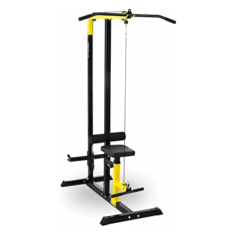 Gymrex Lat Pulldown Machine Home Fitness Multifunctional Multi Gym For Back Arm Ab Exercises Cable Lat Station Workout GR-LP11 (120kg, Padded, Height Adjustable Seat, Steel Frame) Cover