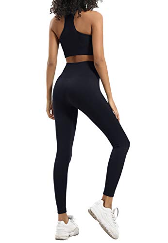 Women's Yoga Outfits 2 Piece High Waisted Leggings with Sports Bra Gym Clothes Sets2