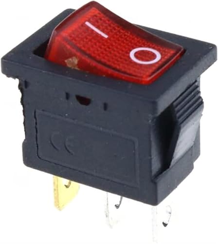 Interrupteur 3 broches KCD1 rouge 10A 125V pour une commutation électrique sûre
