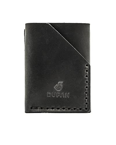 Handmade Real Leather Wallet for Men - Minimalist Design Large Capacity - Slim Case holds Money and Cards for Men & Women (BLACK)