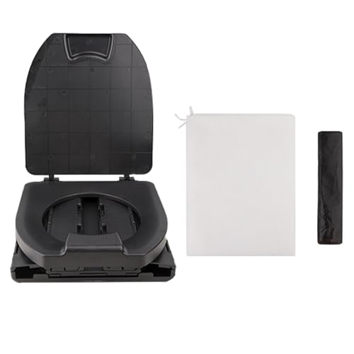 Inodoro plegable para acampar - Inodoro portátil para acampar para adultos, orinal portátil para adultos y niños con tapa | Inodoro plegable para adultos, para al aire libre, playa