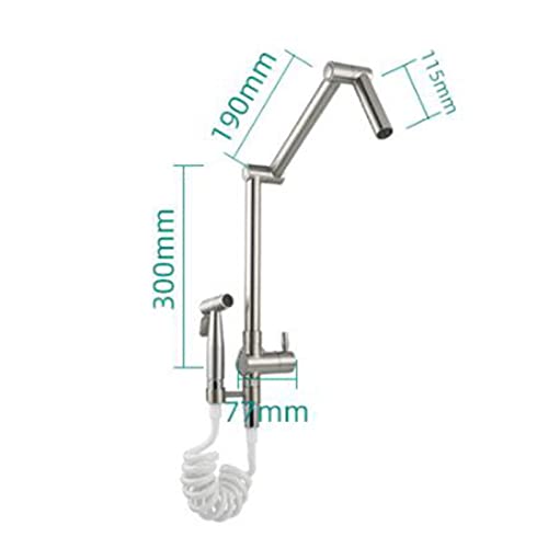 Robinet de cuisine mural pliable avec pistolet pulvérisateur et bec télescopique