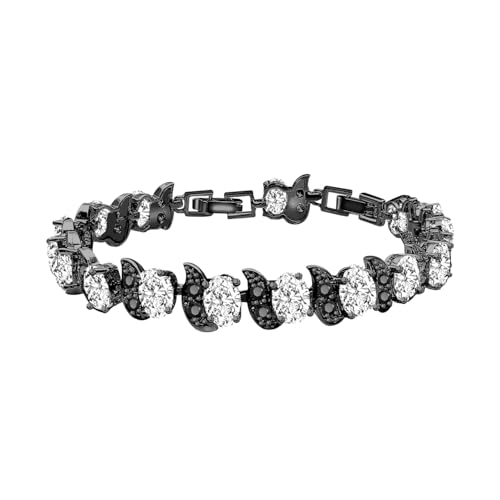 Image of LMXXVJ Fashion Tennis Bracelet Created Emerald White Gold Plated Charm Bracelet Gifts Jewelry for Women