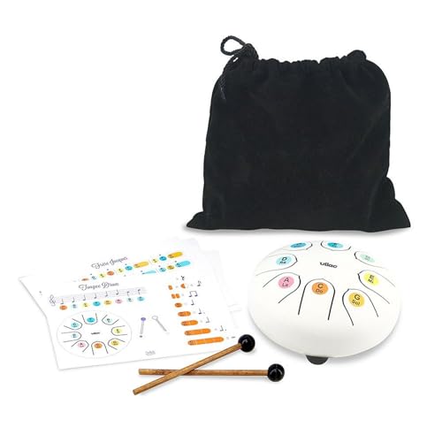 Miniatura 4 de Vilac Tongue Drum-Instrumento de percusión de metal en Sonido Zen, concedido en Do Mayor con Una Octava, ideal para iniciar a los niños a la Música. Incluye partituras y ficha explicativa, 8379