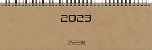 BRUNNEN Weekly Calendar Model 777 2023 Sheet Size 32.6 x 10.2 cm Brown