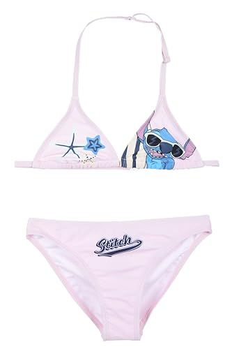 Disney Stitch Bikini para Niña, Bañador de Dos Piezas, Natación Infantil Diseño Surf, Talla 12 Años | Rosa